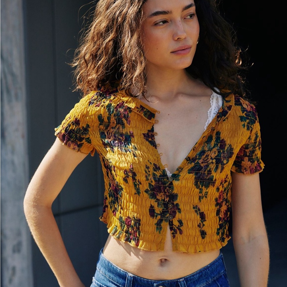 NWT Free People Blooming Romance Set Goldenrod Combo XL - Picture 3 of 9